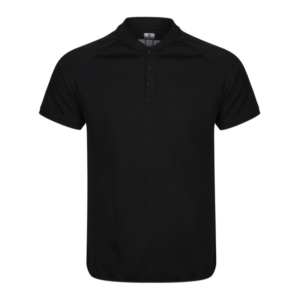 Black collarless 2024 polo shirt